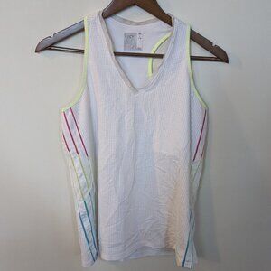 Lucky in Love halter top tennis wear white, pink, blue, yellow